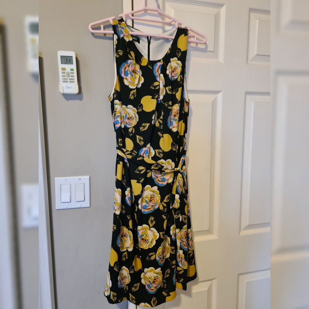 Nine West Floral Dress with Tie Belt
